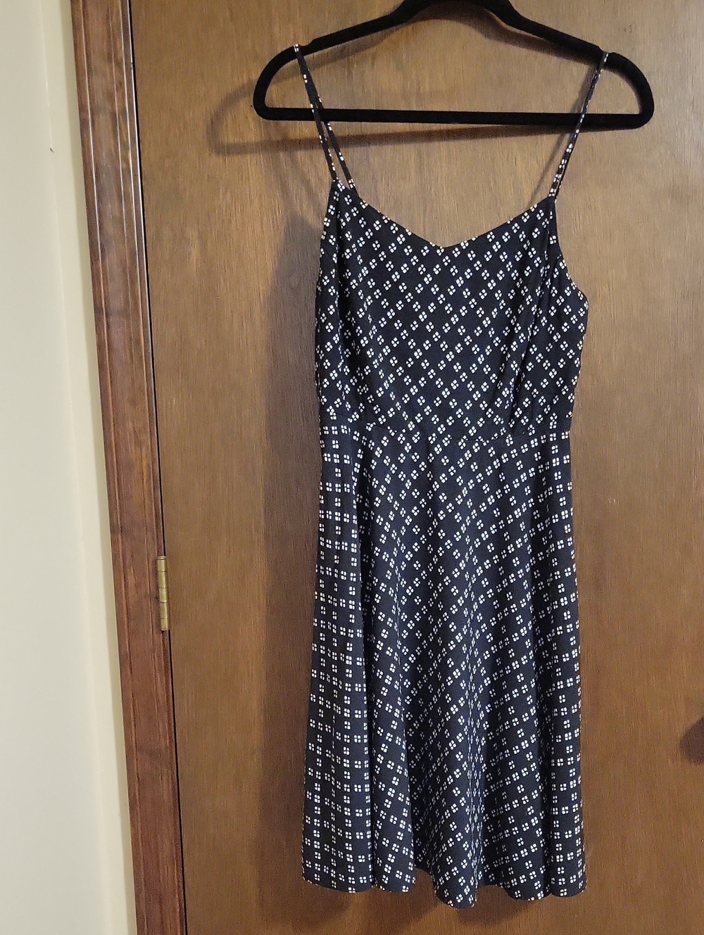 Old Navy Black and White Patterned Spaghetti Strap Mini Dress